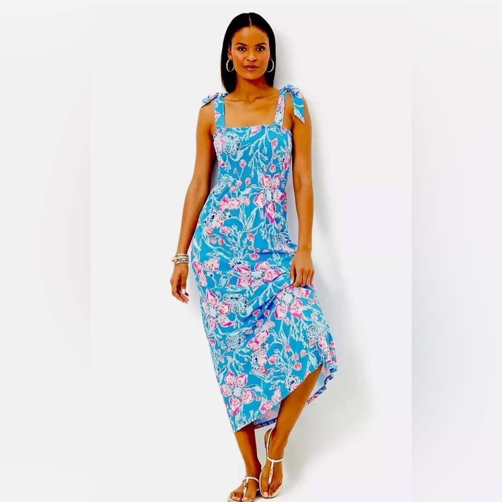 Lilly Pulitzer Women's Kailua Smocked Maxi Dress Size M to XL